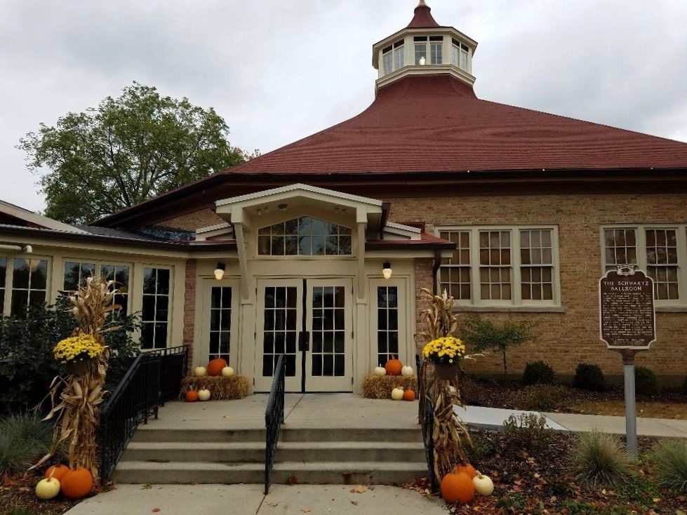 Entrance to the Chandelier Ballroom in fall