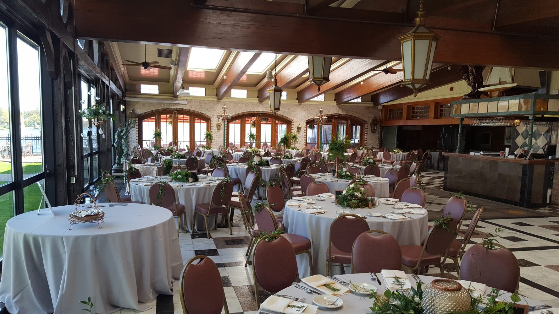 Beautiful wedding reception set up at Golden Mast