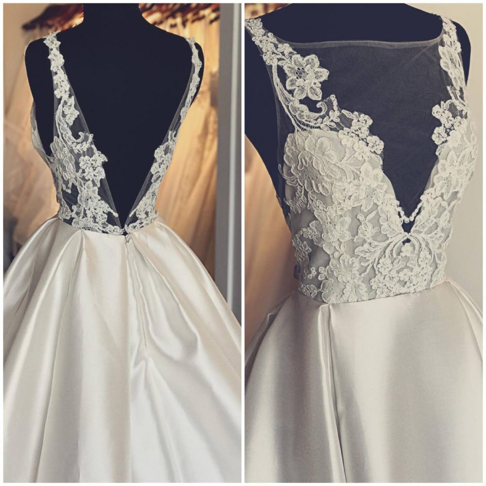 Front and back of Wedding gown at Bliss Bridal