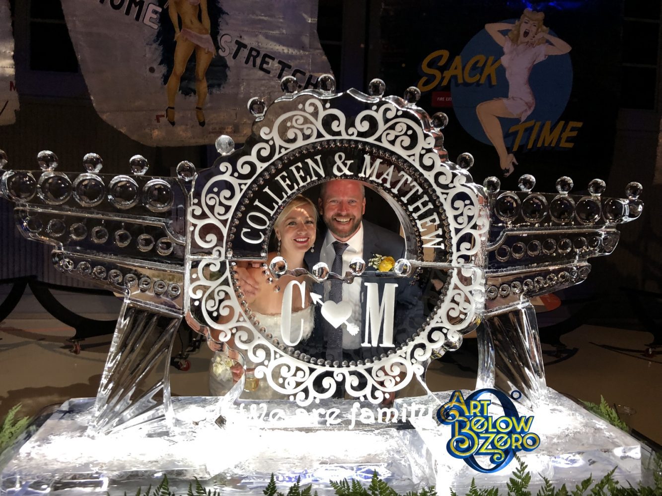 Ice frame for a beautiful wedding