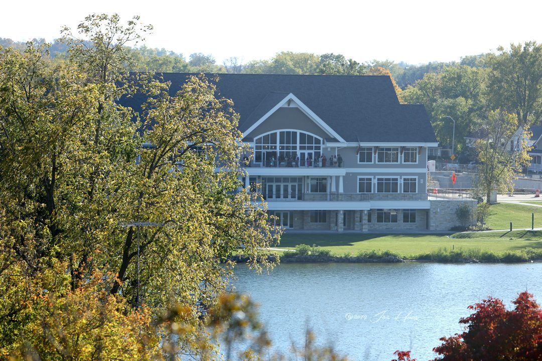 Outside image overlooking water onto The Oconomowoc Community Center