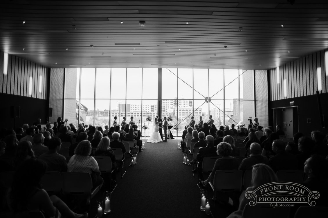 Wedding ceremony at 1903 Events at the Harley Davidson Museum