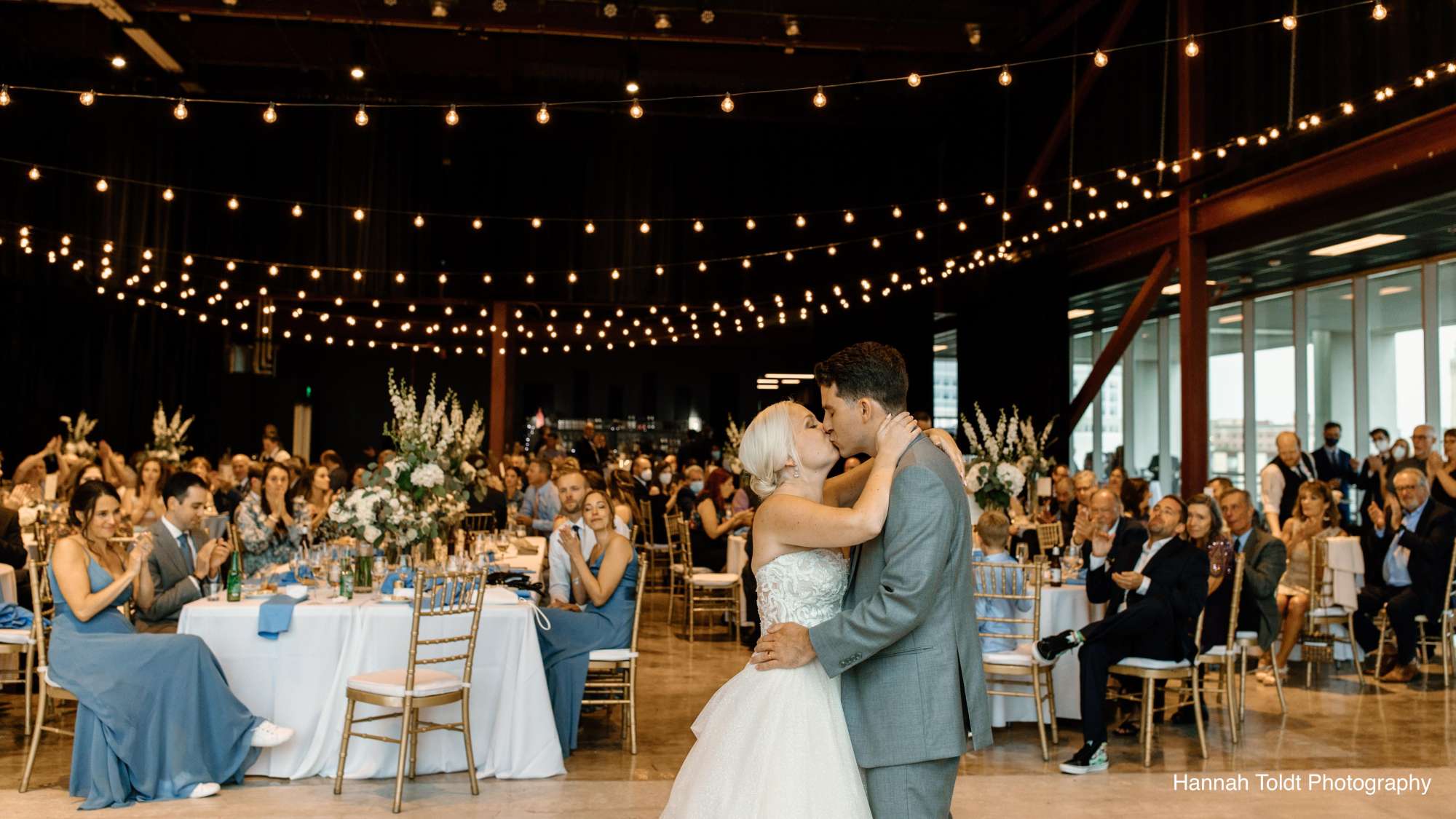 A lively moment on the dance floor as guests celebrate at Jan Serr Studio.