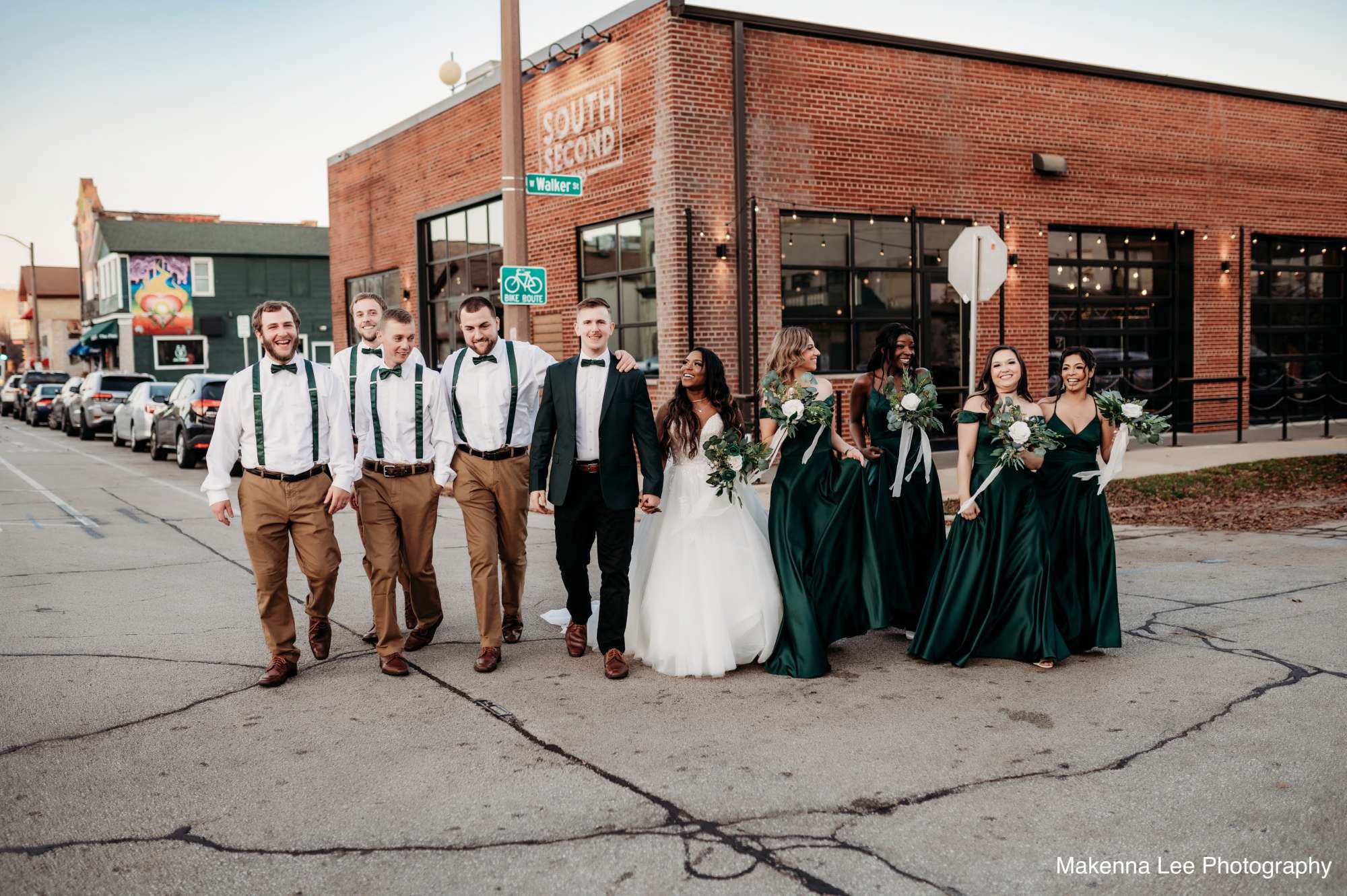 South-Second-Milwaukee-Sazs-Venue-Nicole&Greg-123 dark green bridesmaid dresses at South Second, Milwaukee Wedding & Event Venue