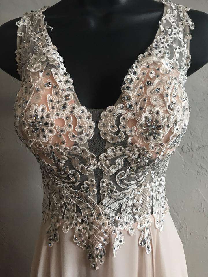 Low cut wedding gown