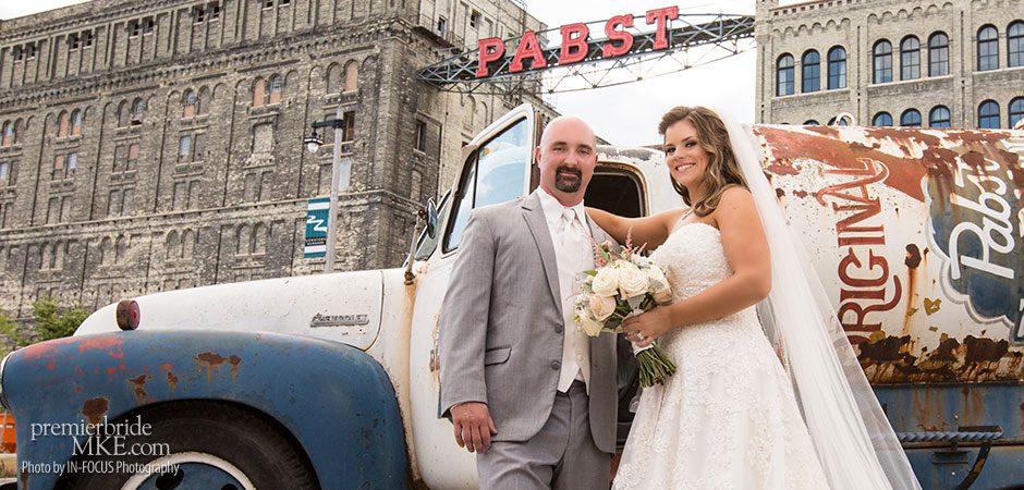 Becky and Chris’ Vintage Beer-Themed Wedding at the Pabst