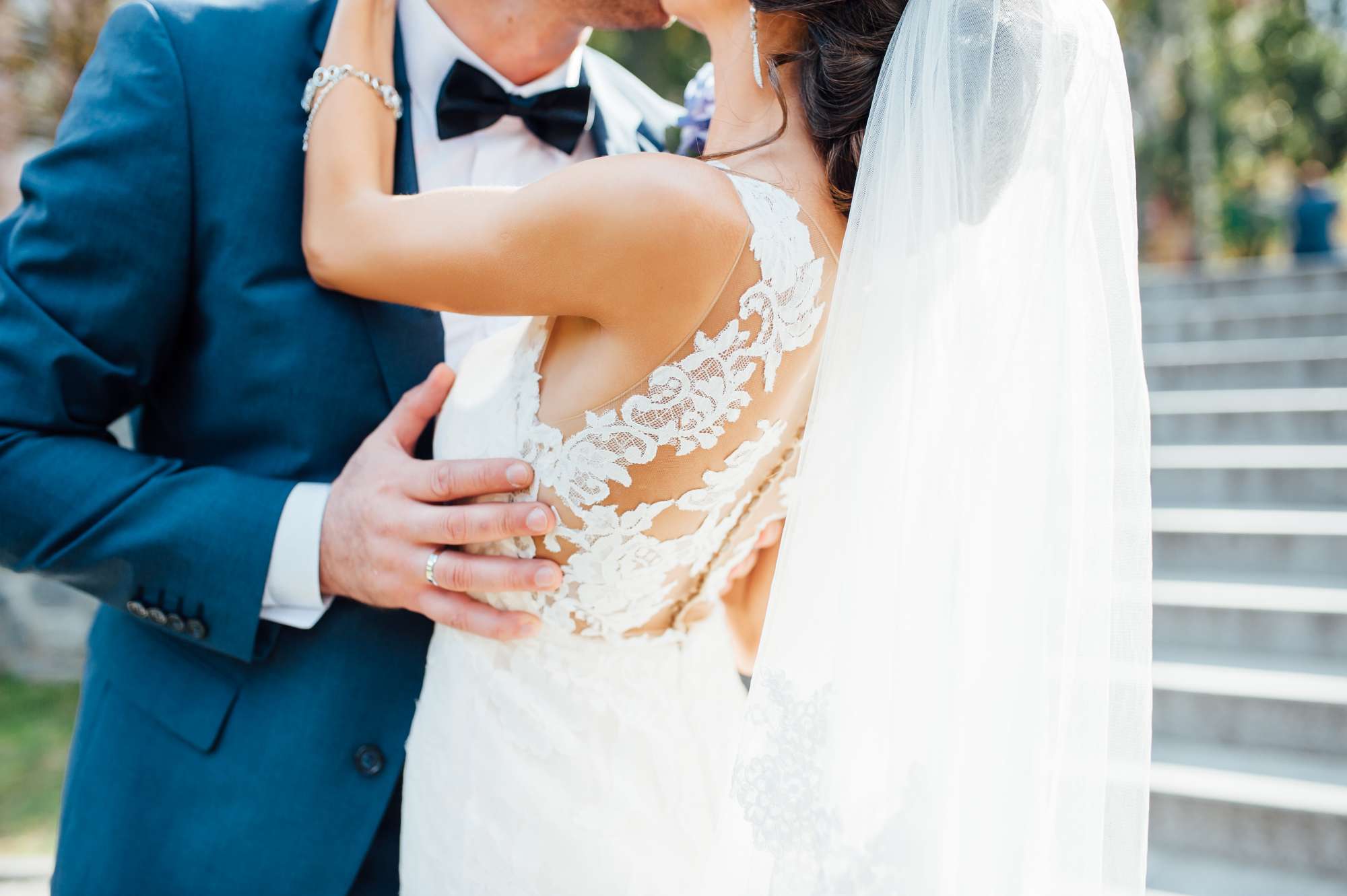 Bride-And-Groom-Embrace Gown preservation