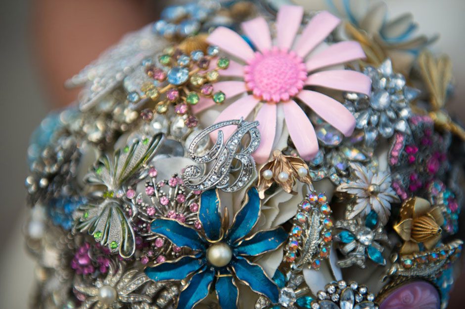 Beautiful and Personal Brooch Wedding Bouquets