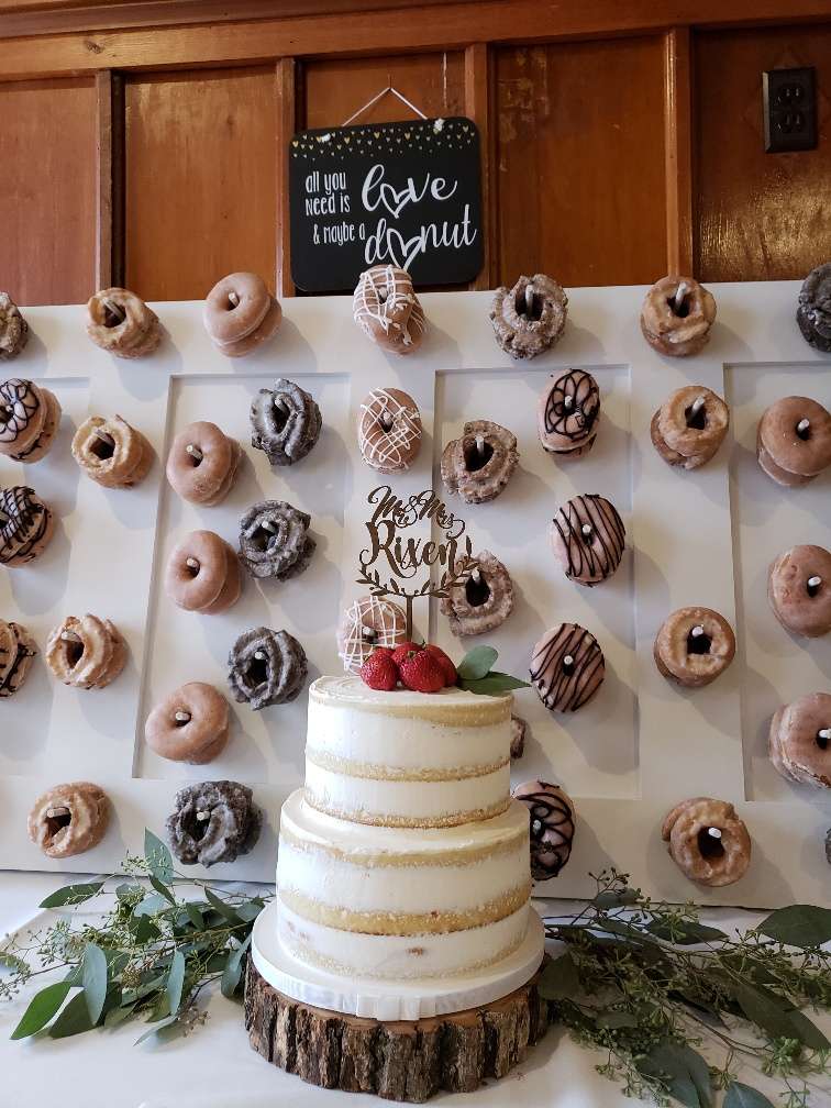 Wedding Cake and Doughnut Station at the Chandelier Ballroom in Hartford, WI