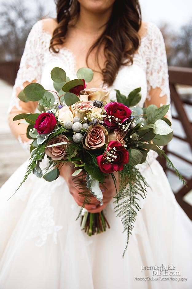 Red bridal bouquet by Bloom Lovely Floral Design