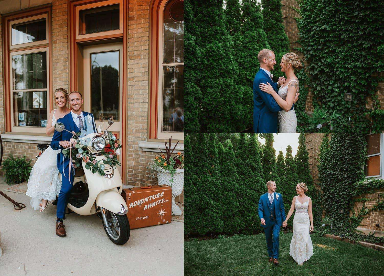 story-hill-firehouse-milwaukee-moped-bride-groom