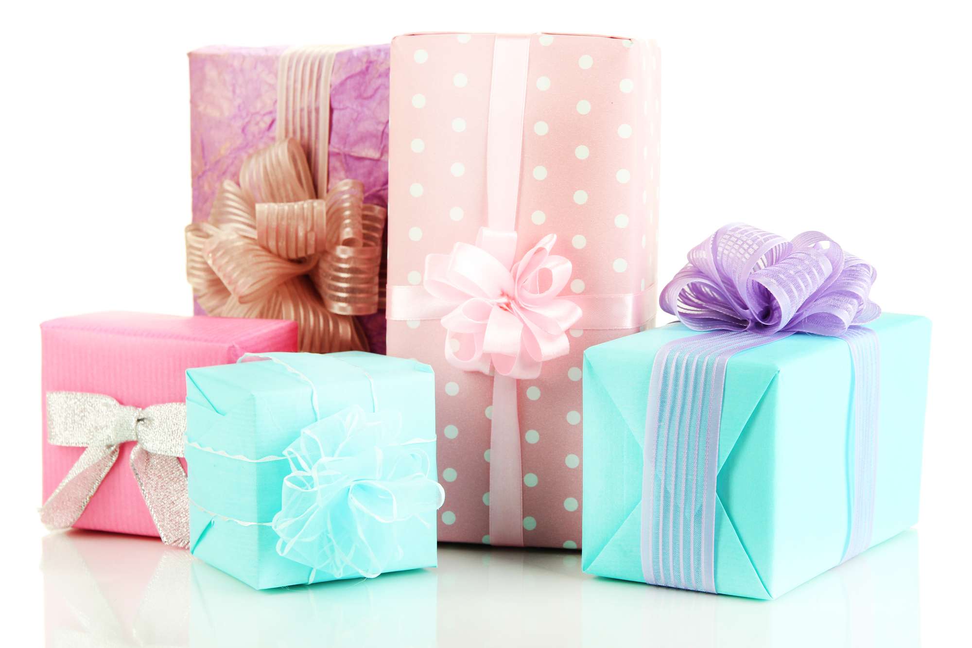 wedding gifts wrapped with bows