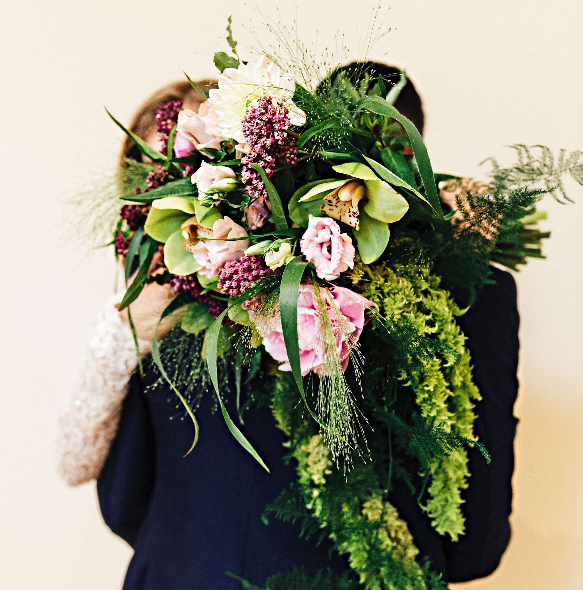 greenery bouquet, ferns, lavish green bouquet