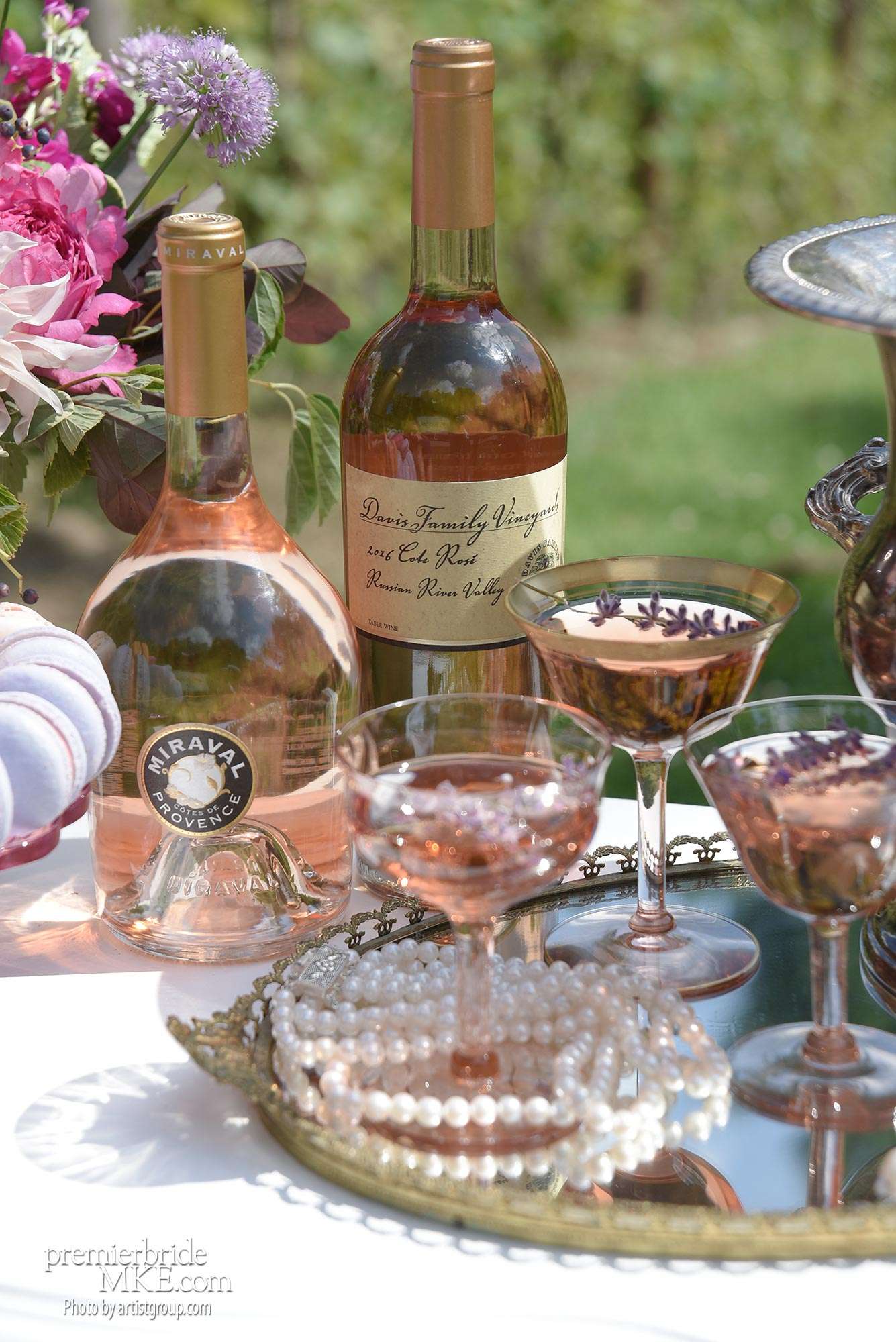 Wedding signature drink with garnish