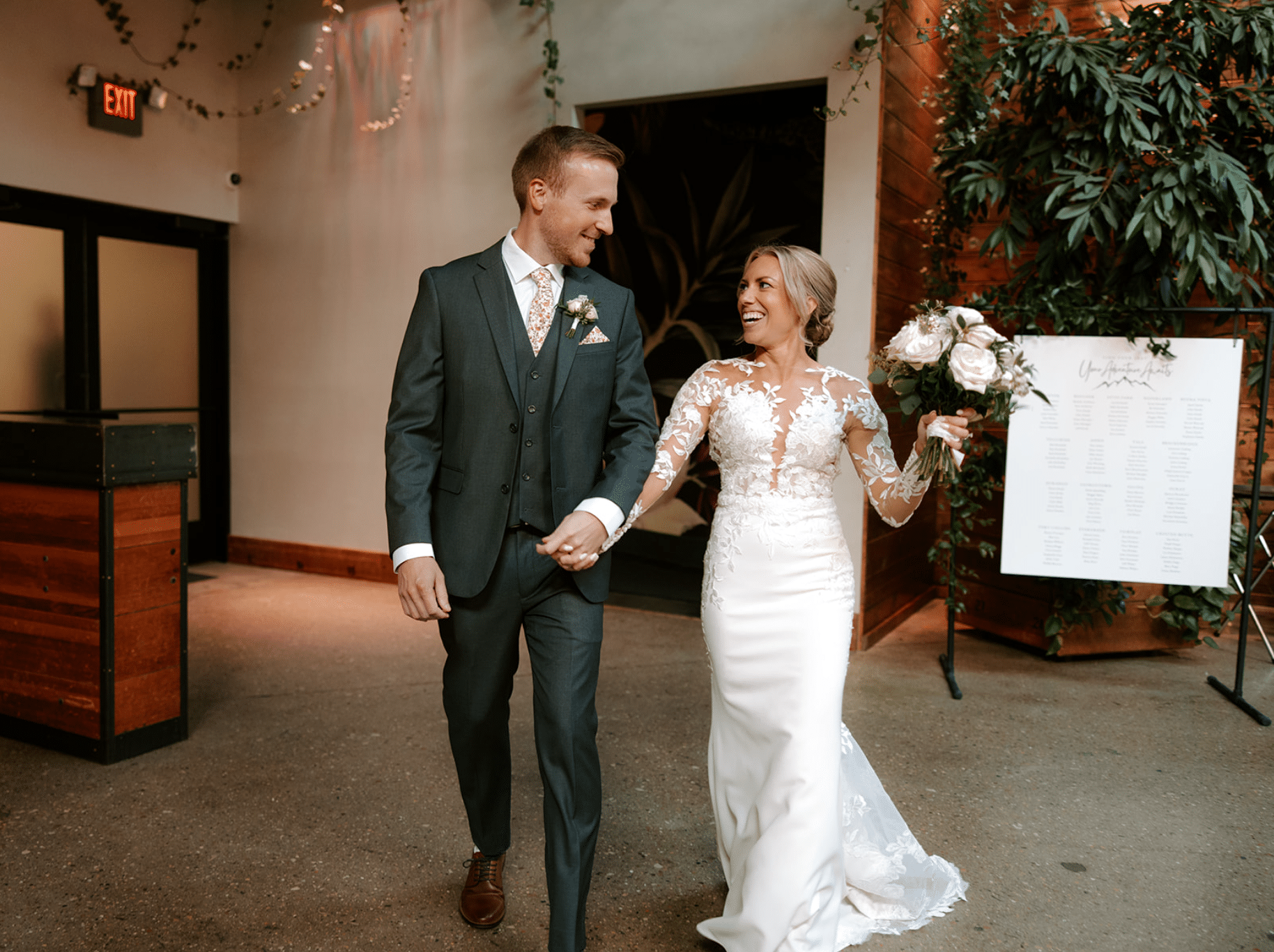 Bride and Groom grand entrance into reception planned through Noble Catering and Events