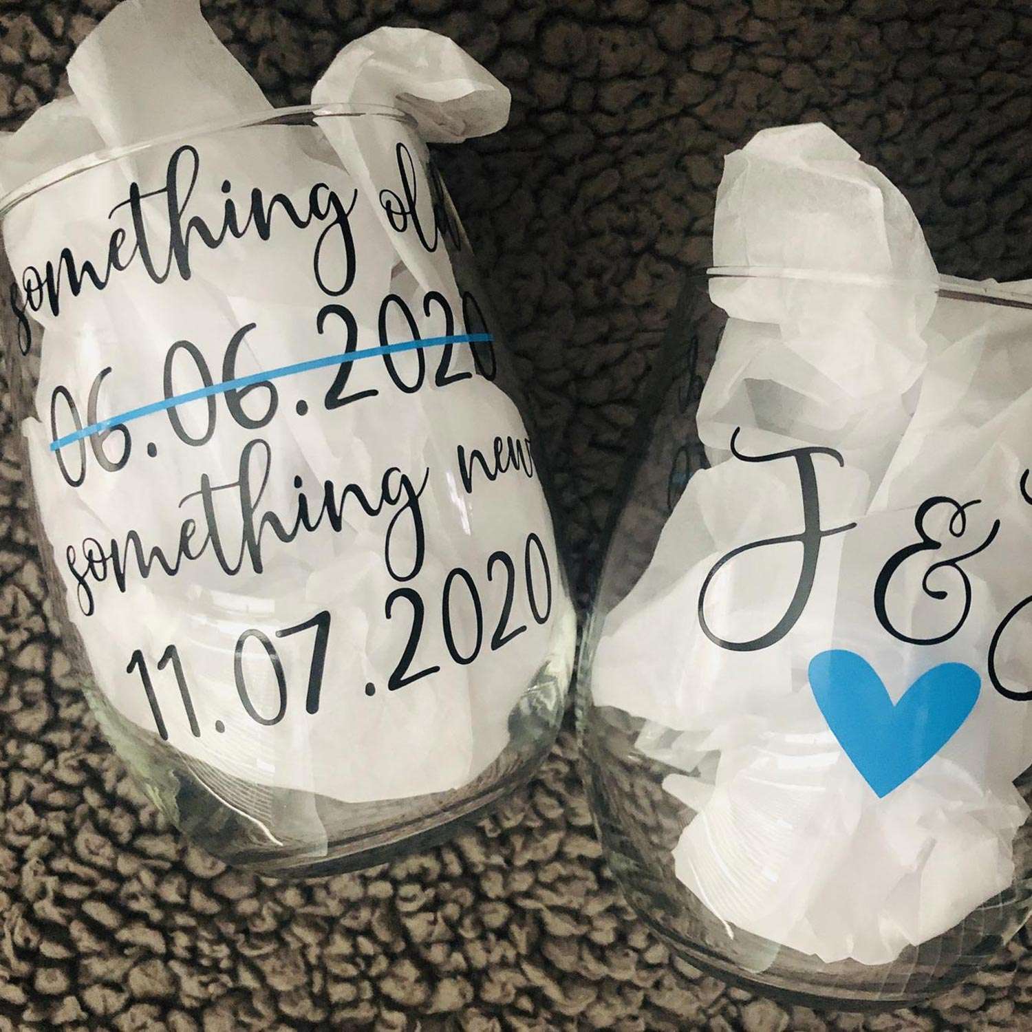 Postponed Wedding Wine Glasses