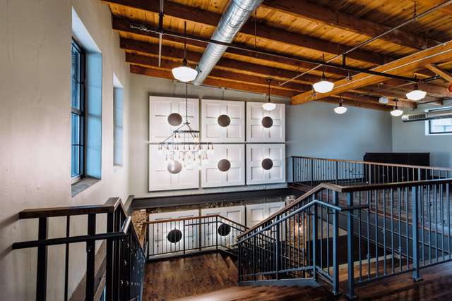 The top of the staircase at The Gage