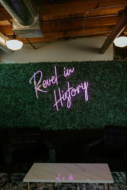 Fun neon sign at the Gage