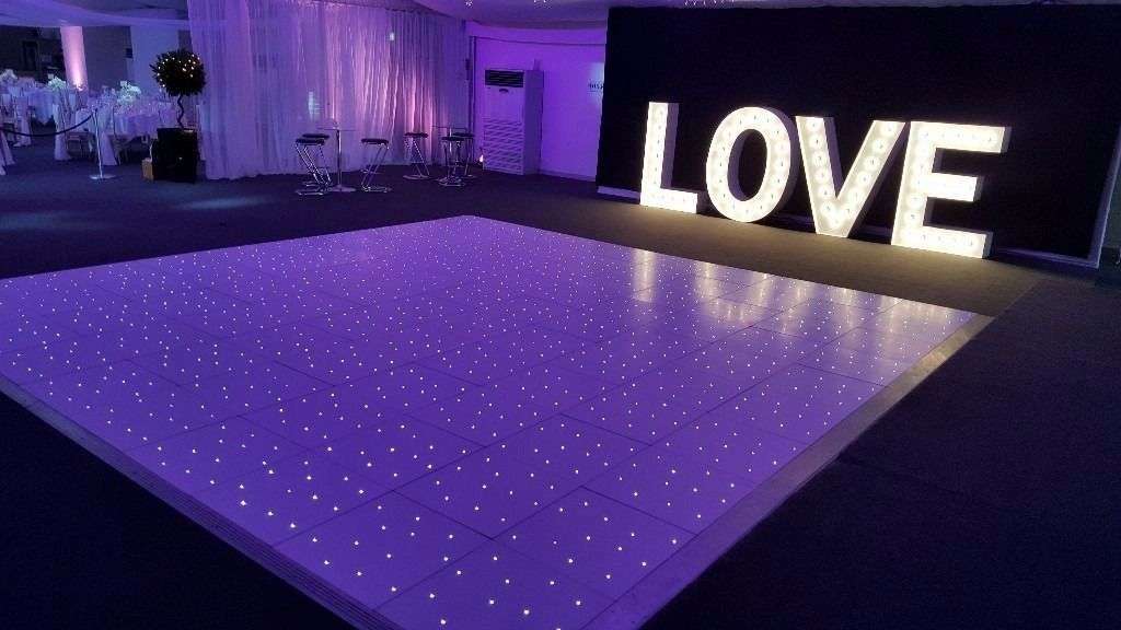 LOVE sign at wedding reception