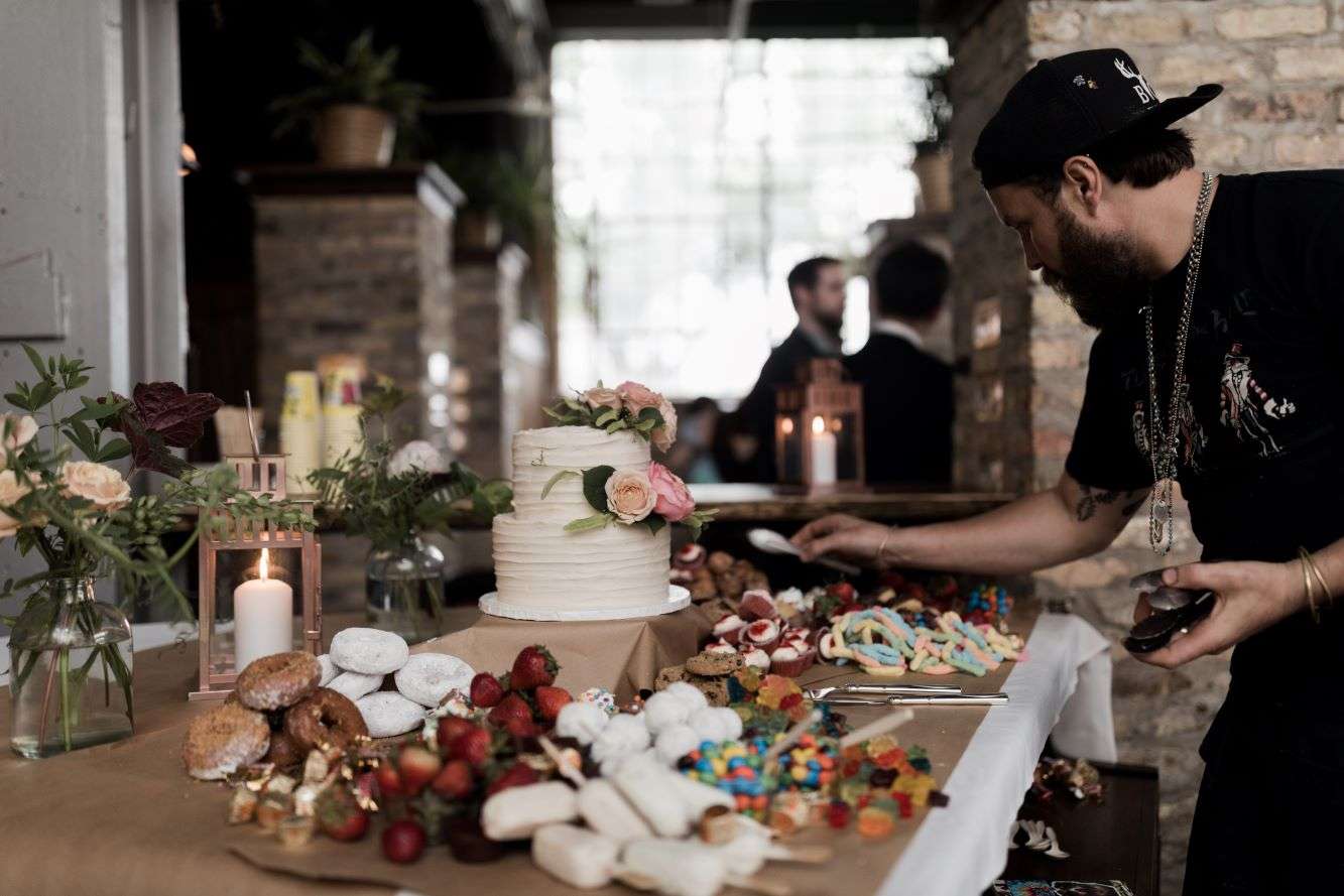 Charcuterie style dessert table at the Cooperage in Milwaukee.