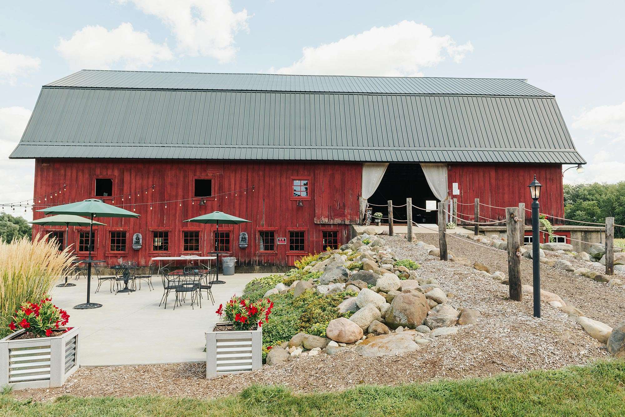 Outside of reception at The Barn at Back Acres Farm