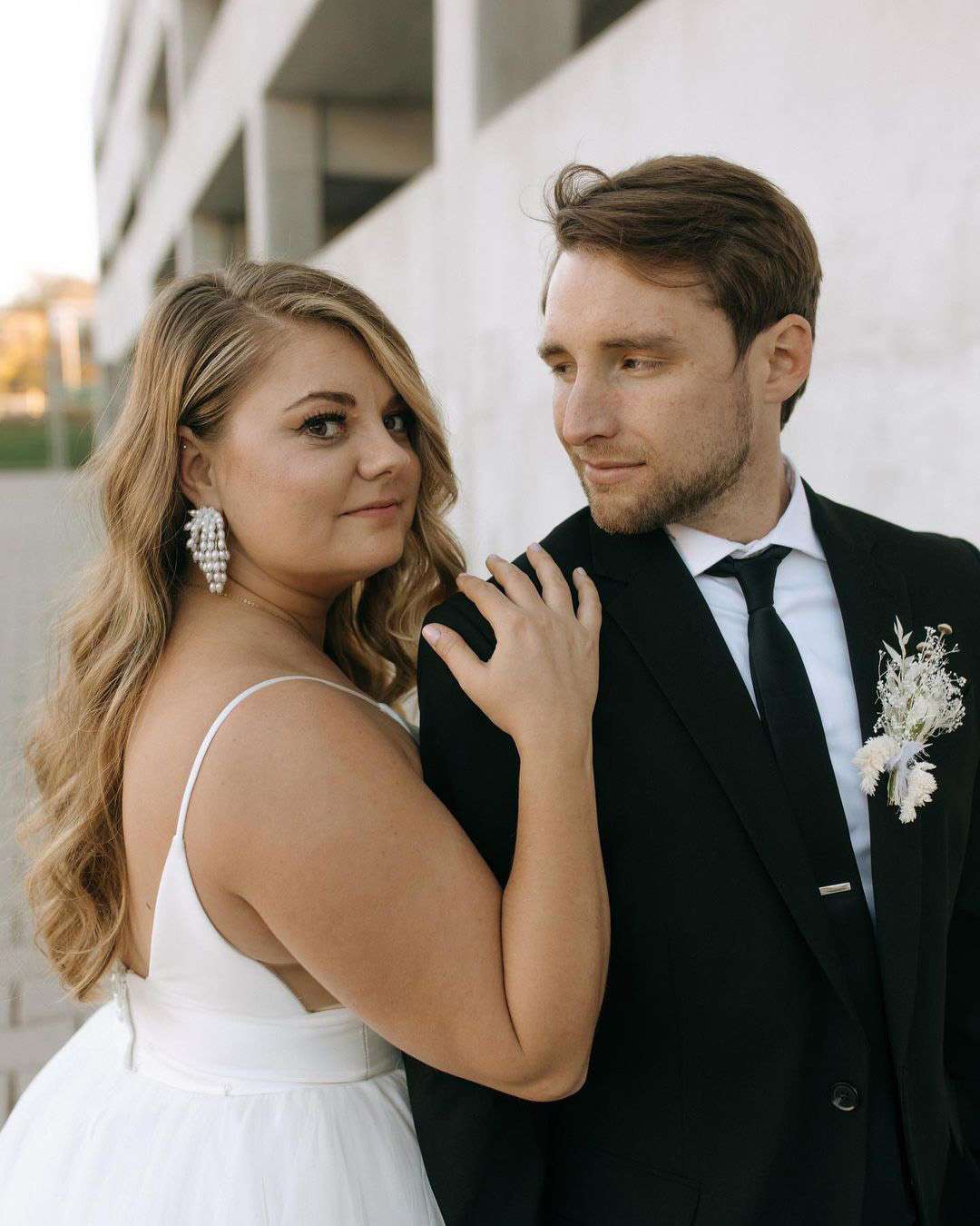 Bridal and Groom pose for portrait