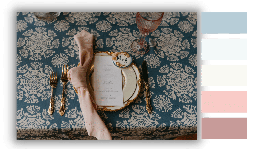 Light Blue, White and Pink mixed together to create the perfect color palette for 2023.