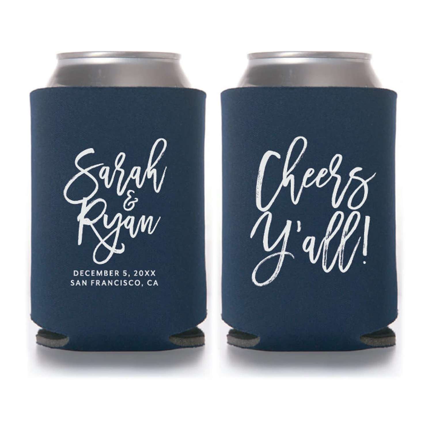 Custom Wedding Koozie from FallForDesign on Etsy