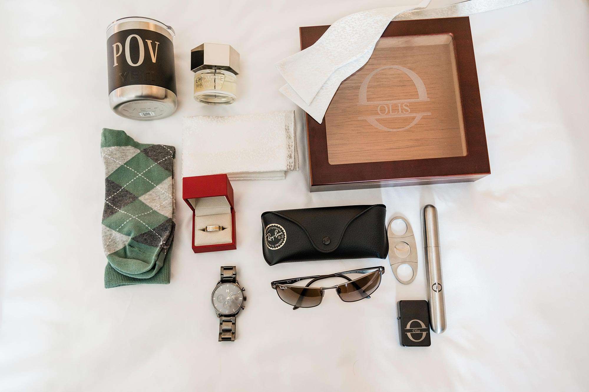 Grooms accessories and ring by Kessler's