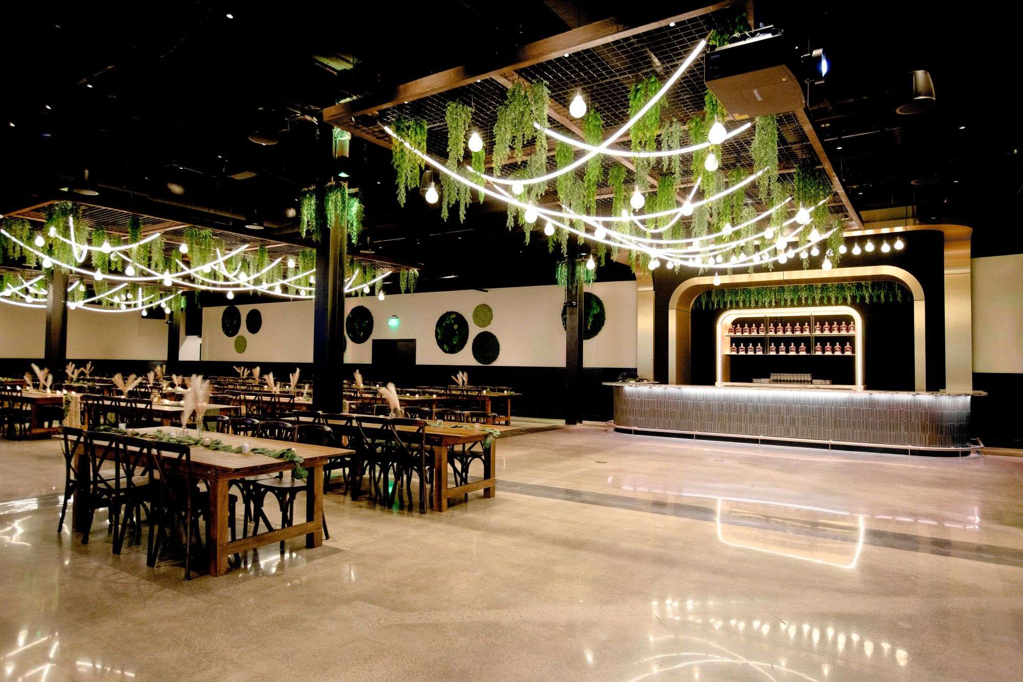 Large dance floor at Venue 3 located inside Milwaukee's 3rd Street Market Hall building