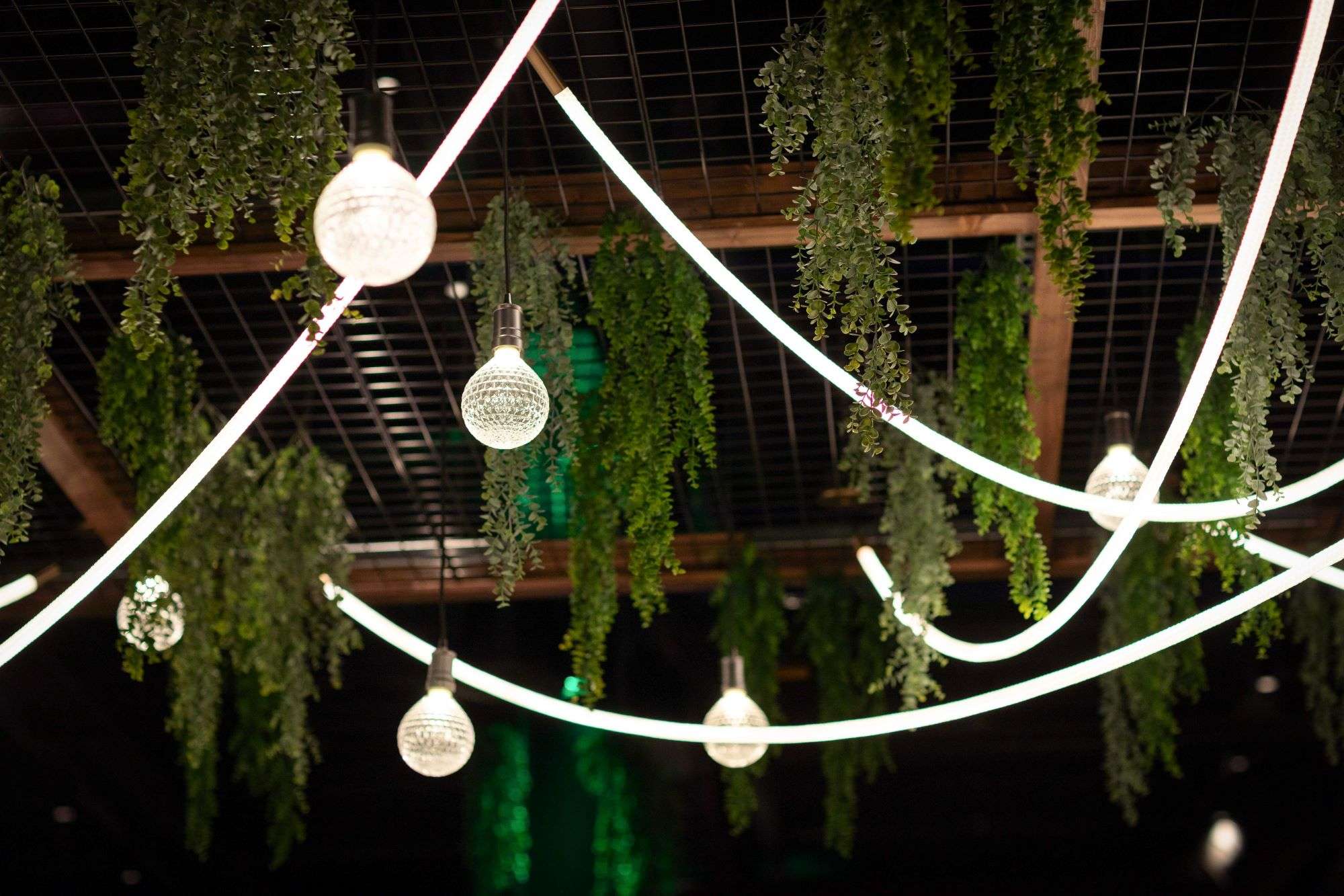 Bulb lighting sets a fun and romantic mood at Milwaukee's Venue 3