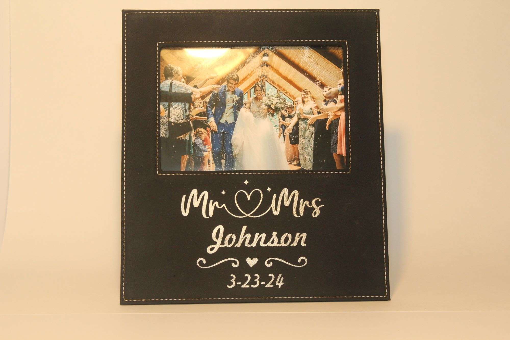 Lazering Memories engraved wedding frame for a meaningful wedding gift.