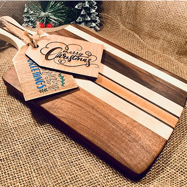 Stained custom cutting board by Lazering Memories