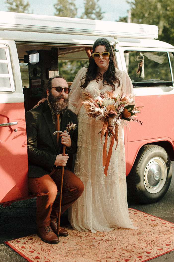 boho wedding floral with headpiece by Reflections of You