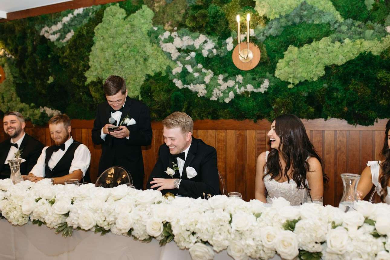 gorgeous full white floral table runner by Reflections of You