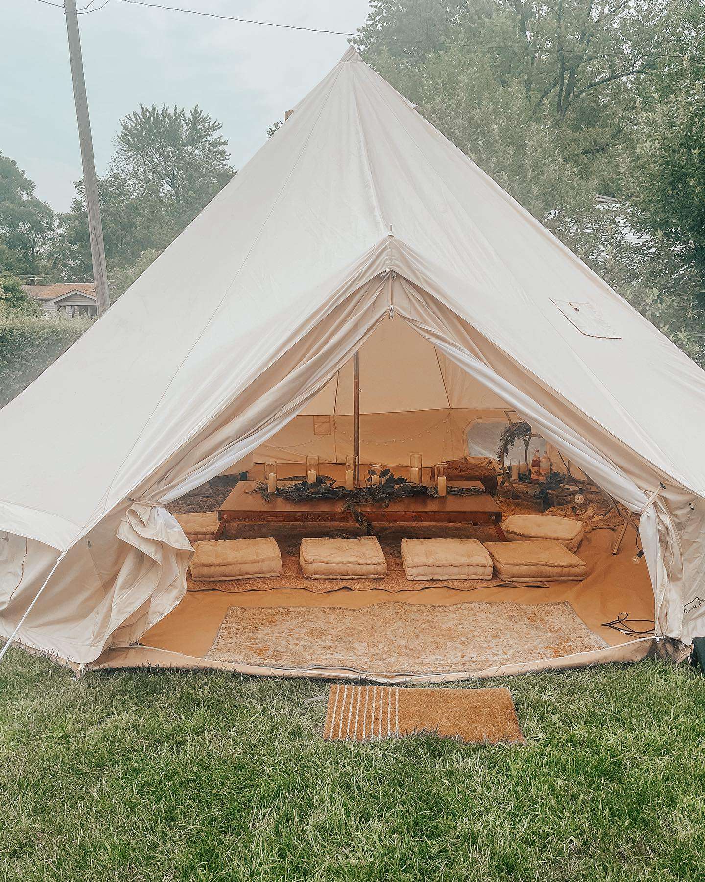 boho teepee setup by The Grazing Olive