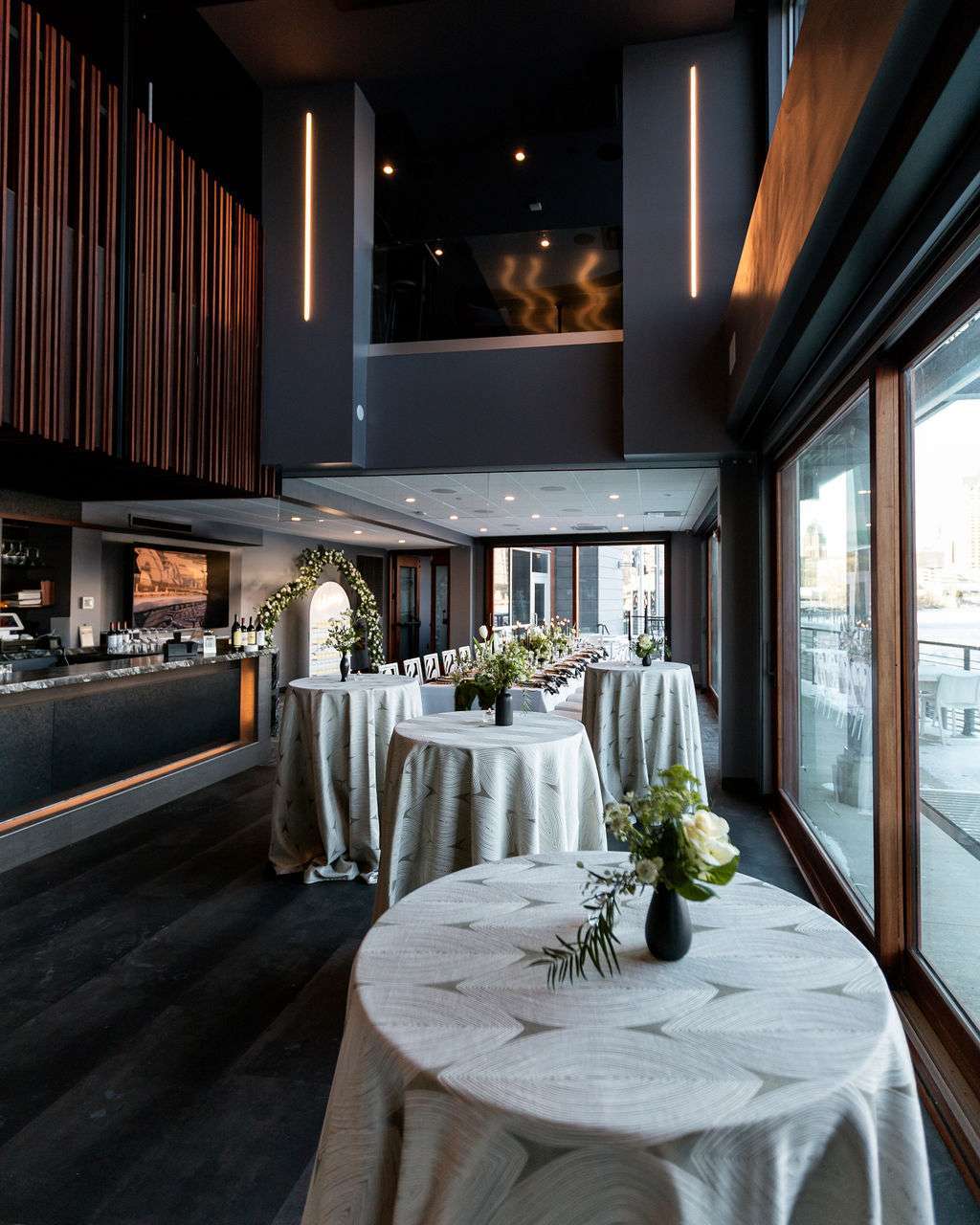 Intimate and modern lounge space at Northern Lights Event Venue in Milwaukee