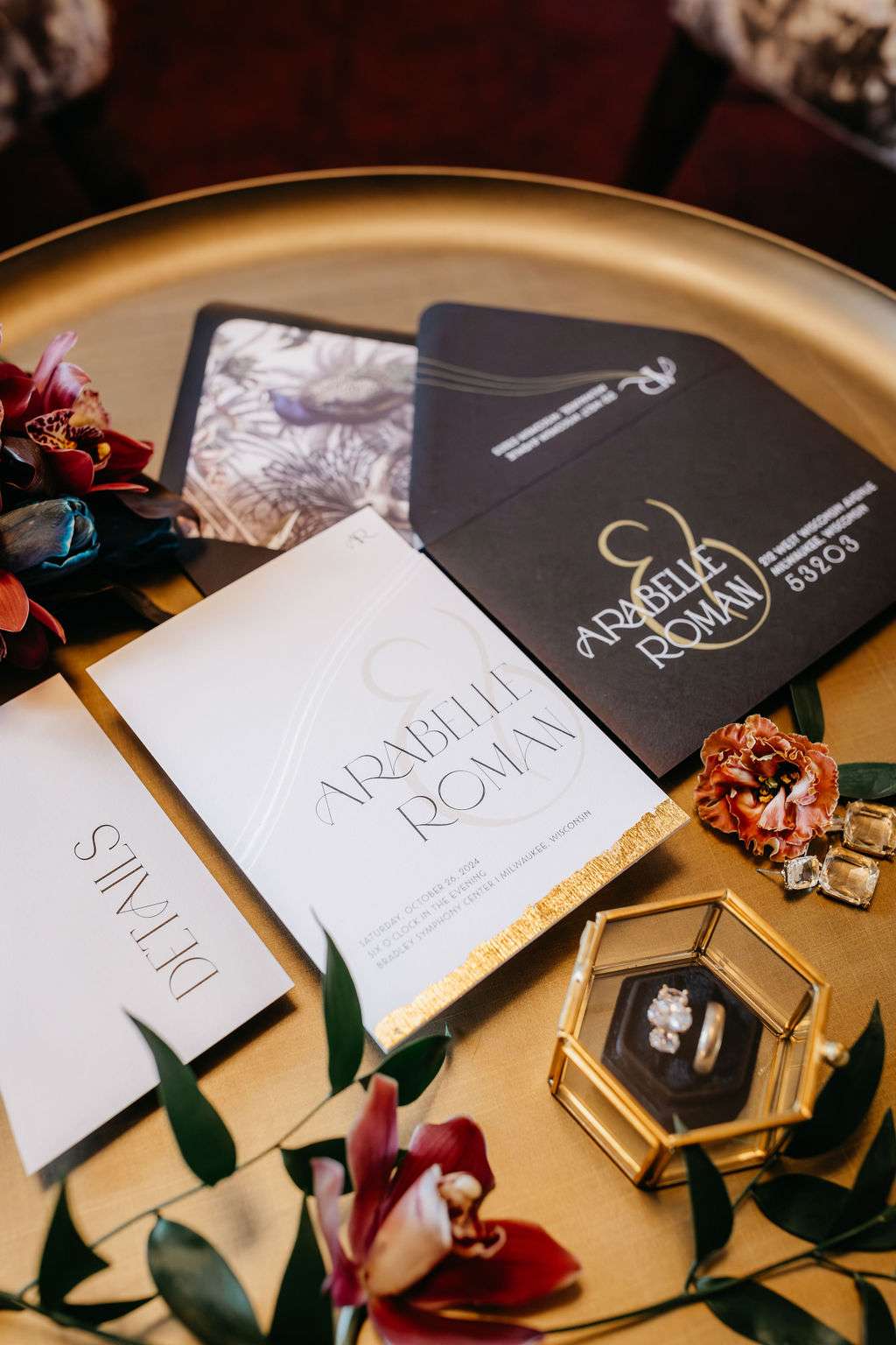 A Symphony of Design: Invitations, Linens and Floral Design