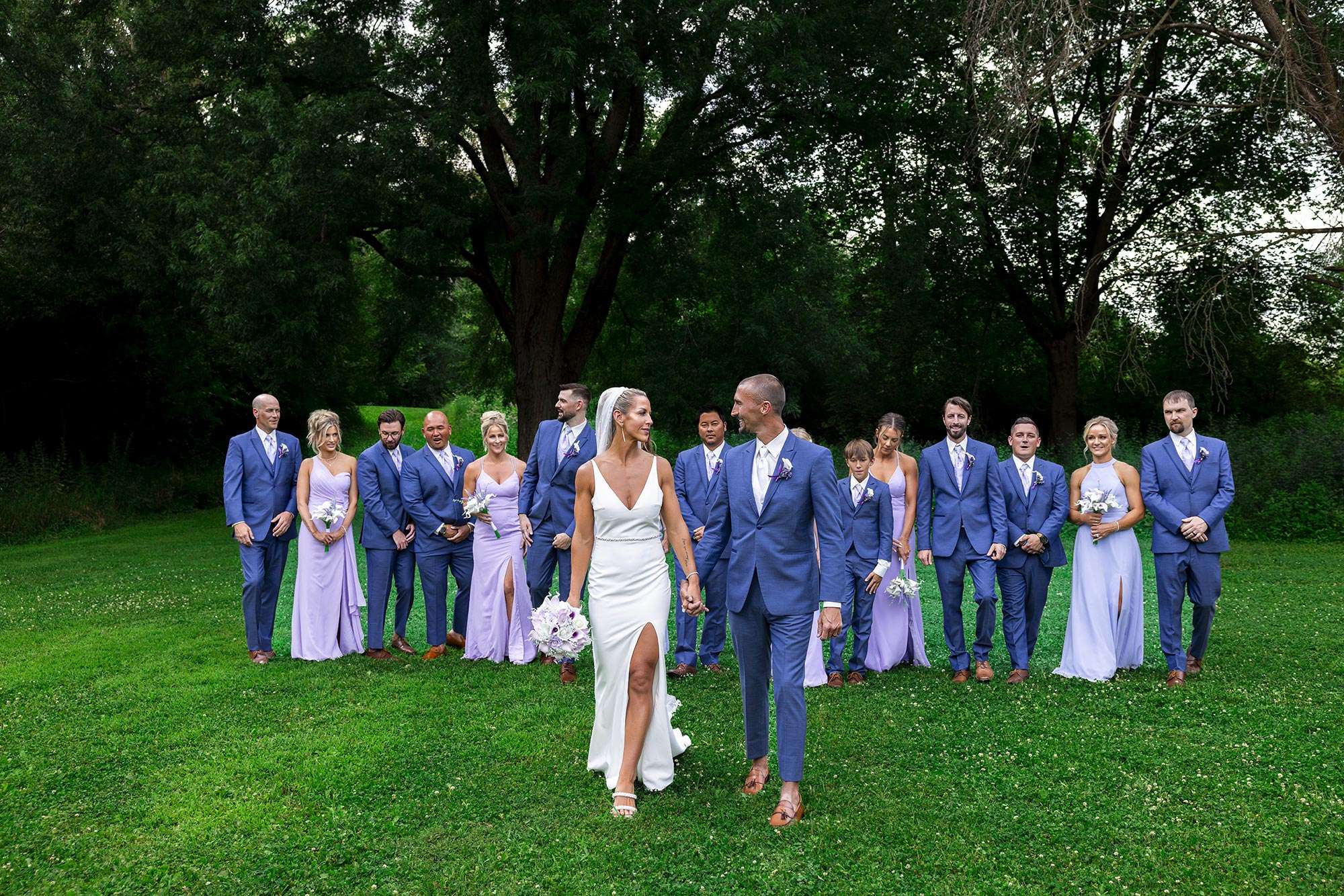 Lilac and Navy Wedding at Oconomowoc Community Center