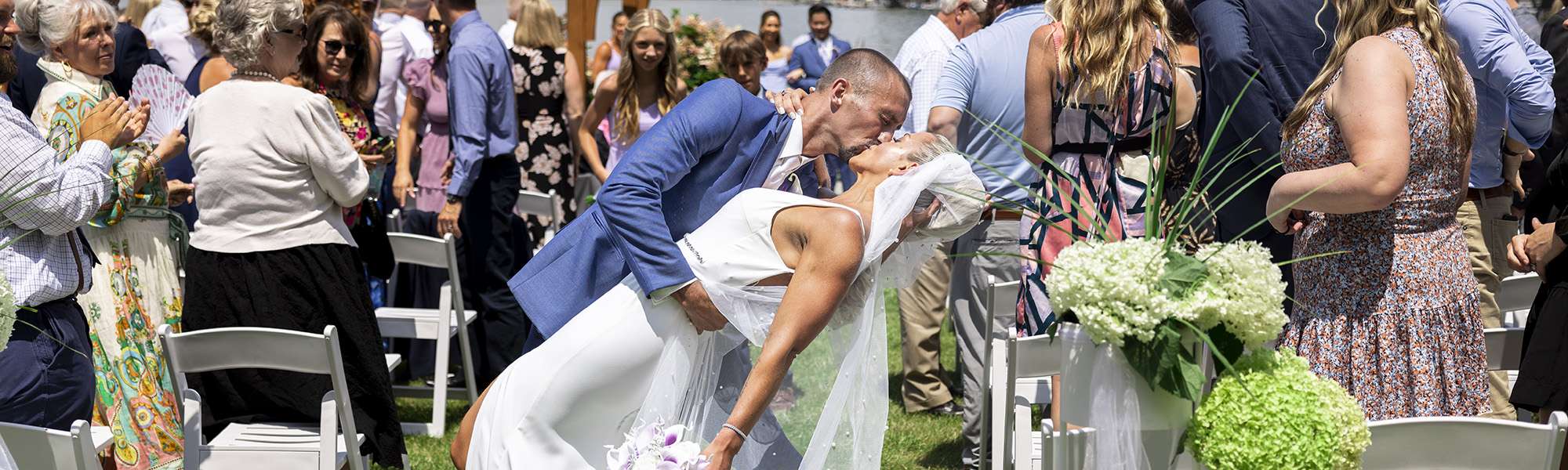 Lilac and Navy Wedding at Oconomowoc Community Center