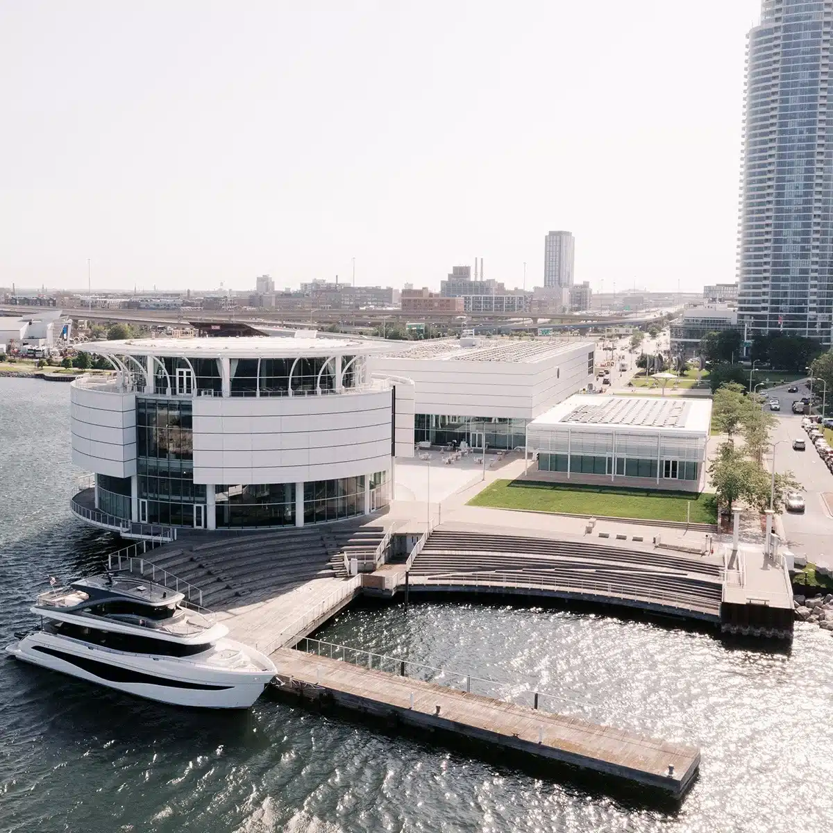 Aerial view of Milwaukee's Lakefront Discovery World.