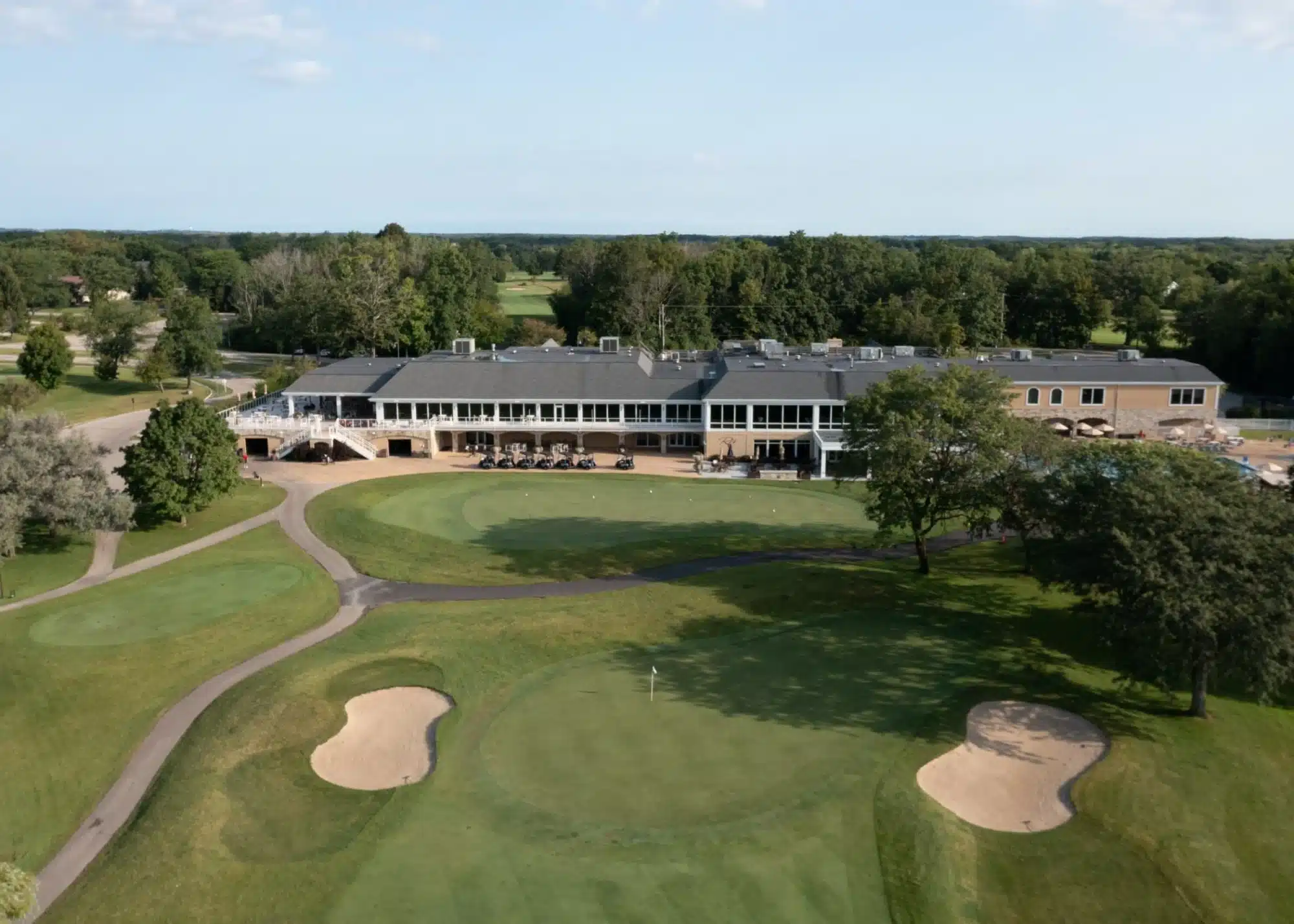 Aerial view of River Club of Mequon Golf Course, wedding venue. Aerial view of River Club of Mequon Golf Course, wedding venue.