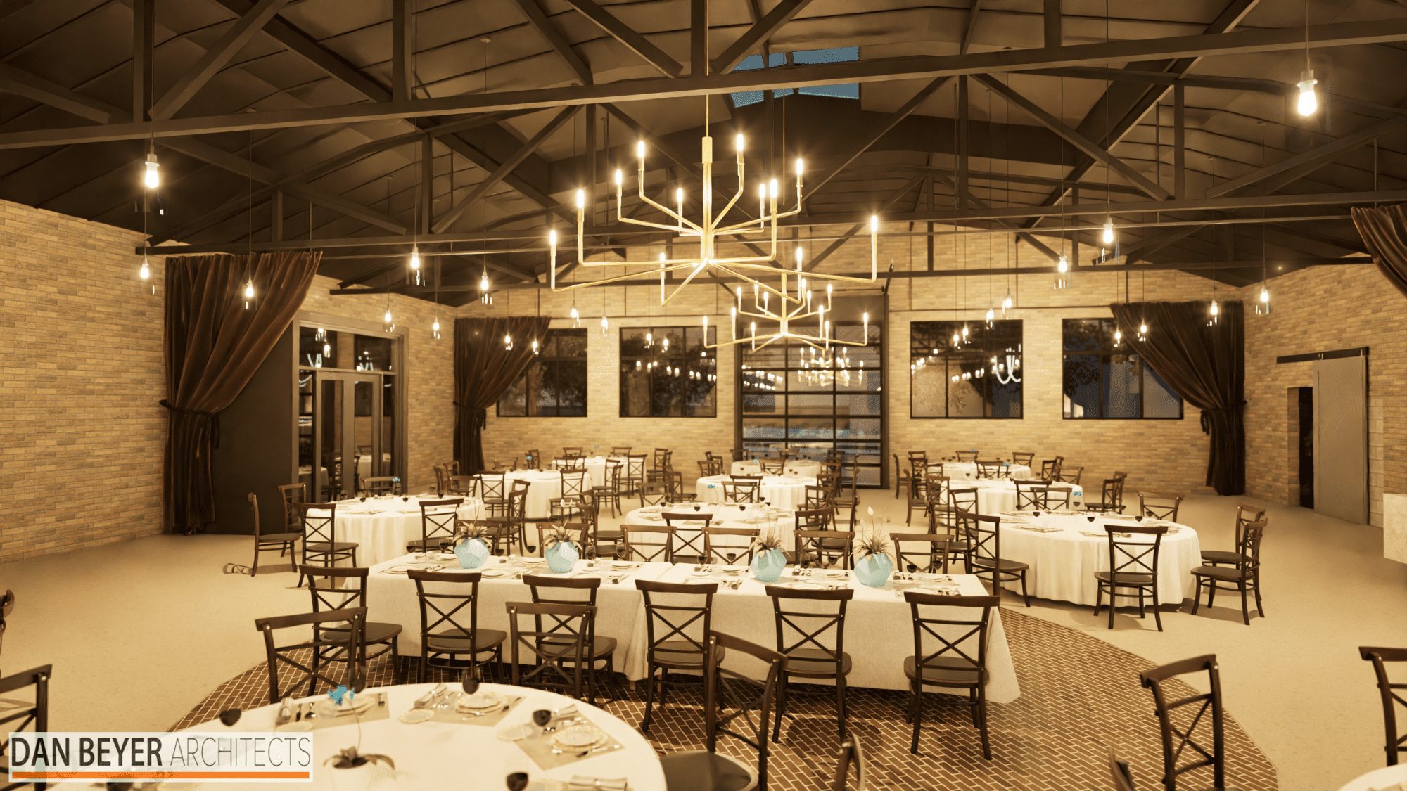 With expansive windows, warm brick walls, and statement lighting, Brixton's Turn provides a stylish setting for large-scale celebrations in a refined industrial space.