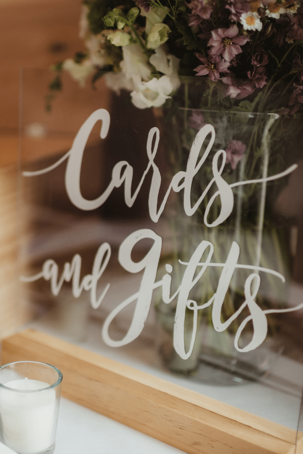 Acrylic sign for wedding gifts and cards Acrylic sign for wedding gifts and cards