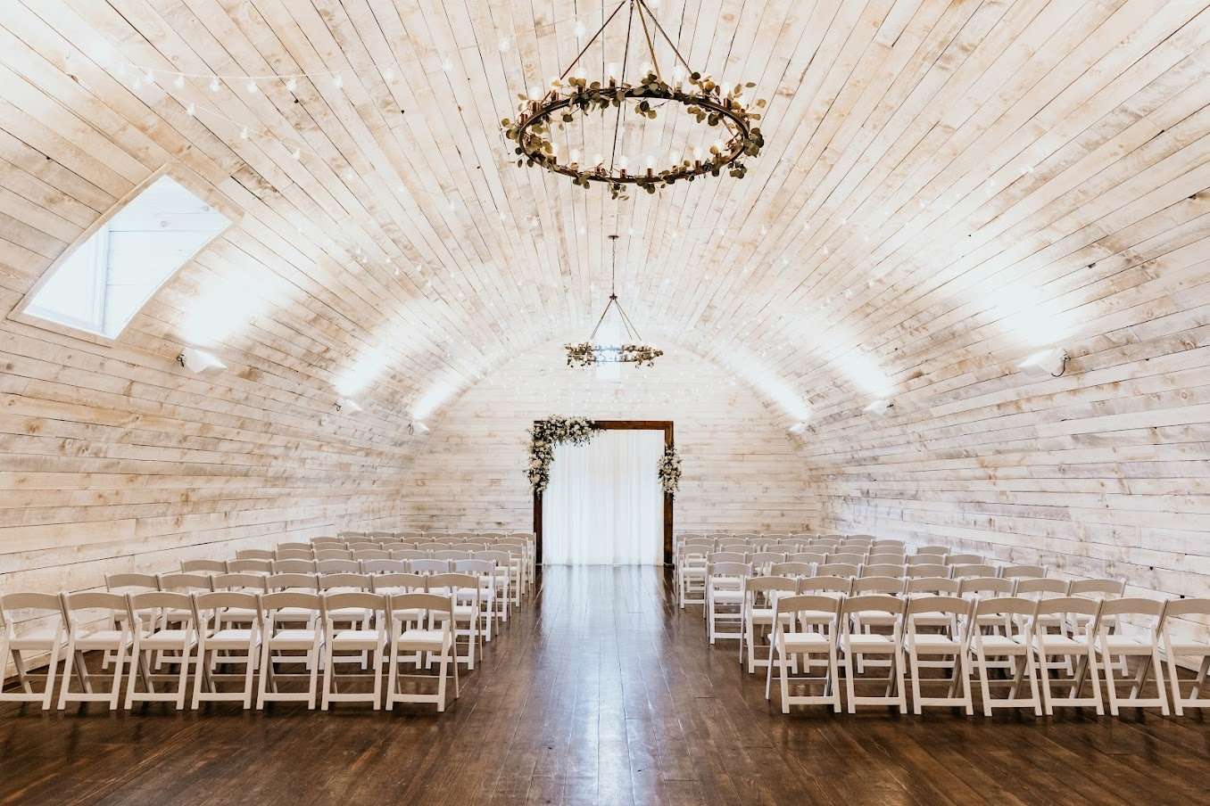 The Bowery Barn Wedding Venue in Rubicon, WI with clean whitewashed finishings!