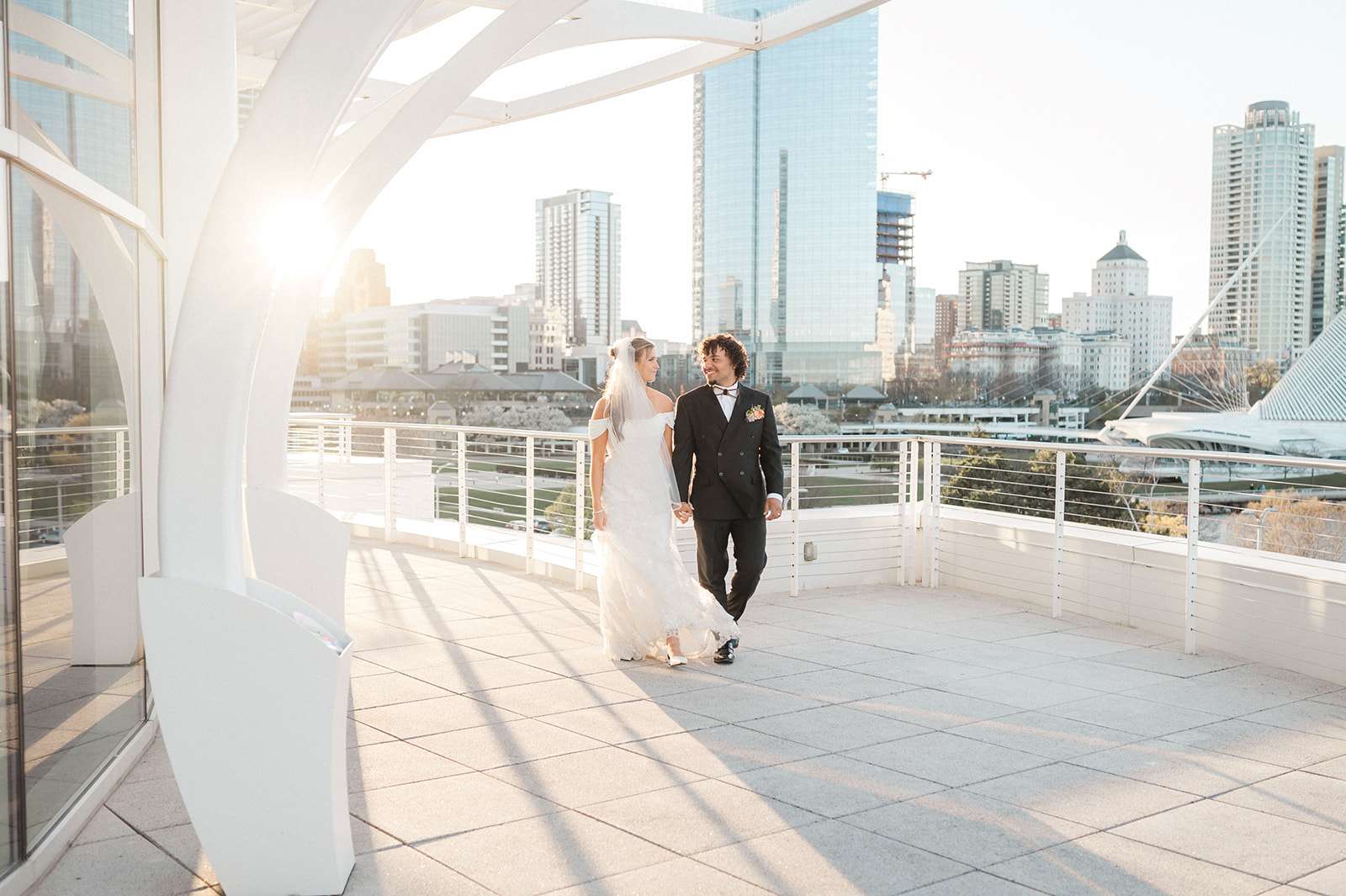 Colorful Pastel Wedding at Discovery World Pilot House with Bartolotta in Milwaukee