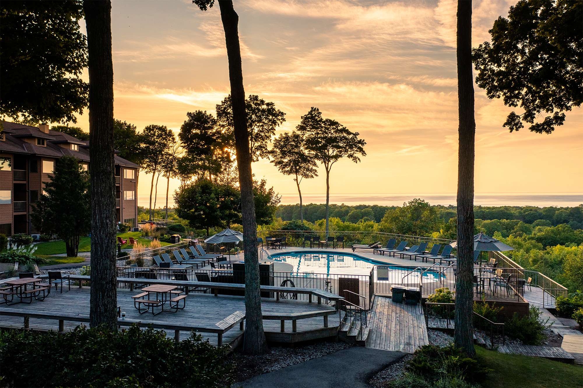 Beautiful sunset view from the Landmark Resort in Door County
