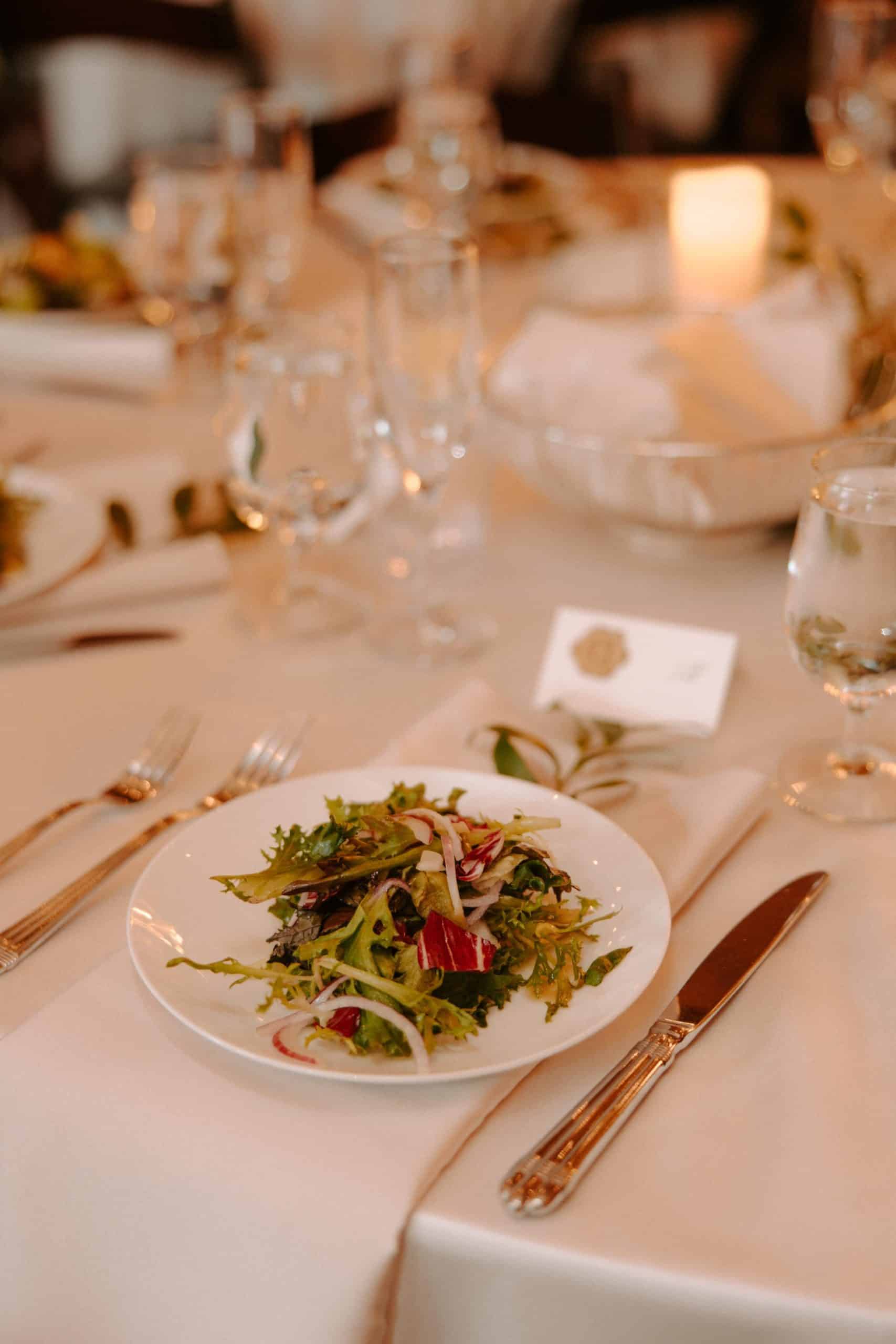 Dinner plate setup with Tenzing Events.