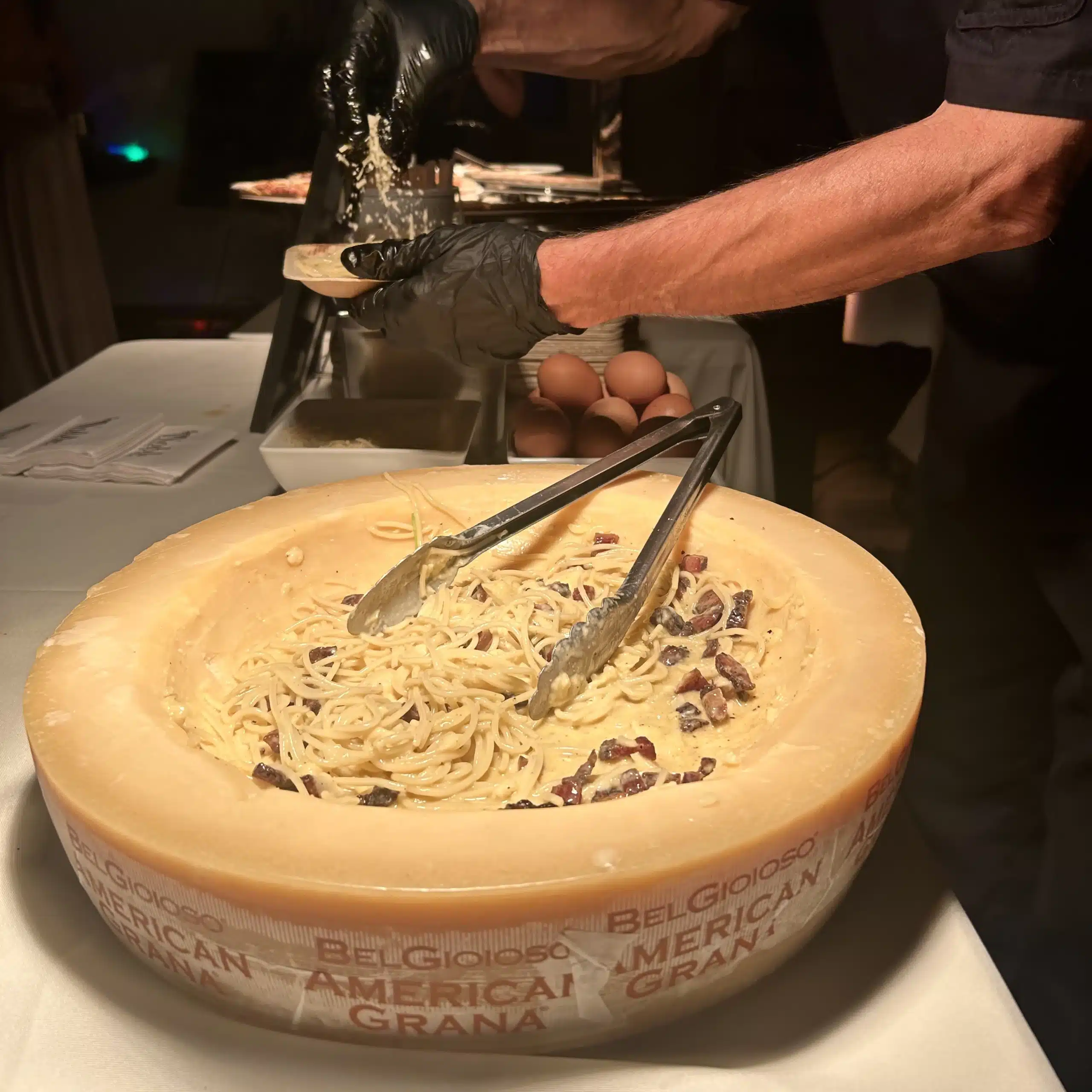 Noble Catering Co, Carbonara Pasta Wheel Noble Catering Co, Carbonara Pasta Wheel