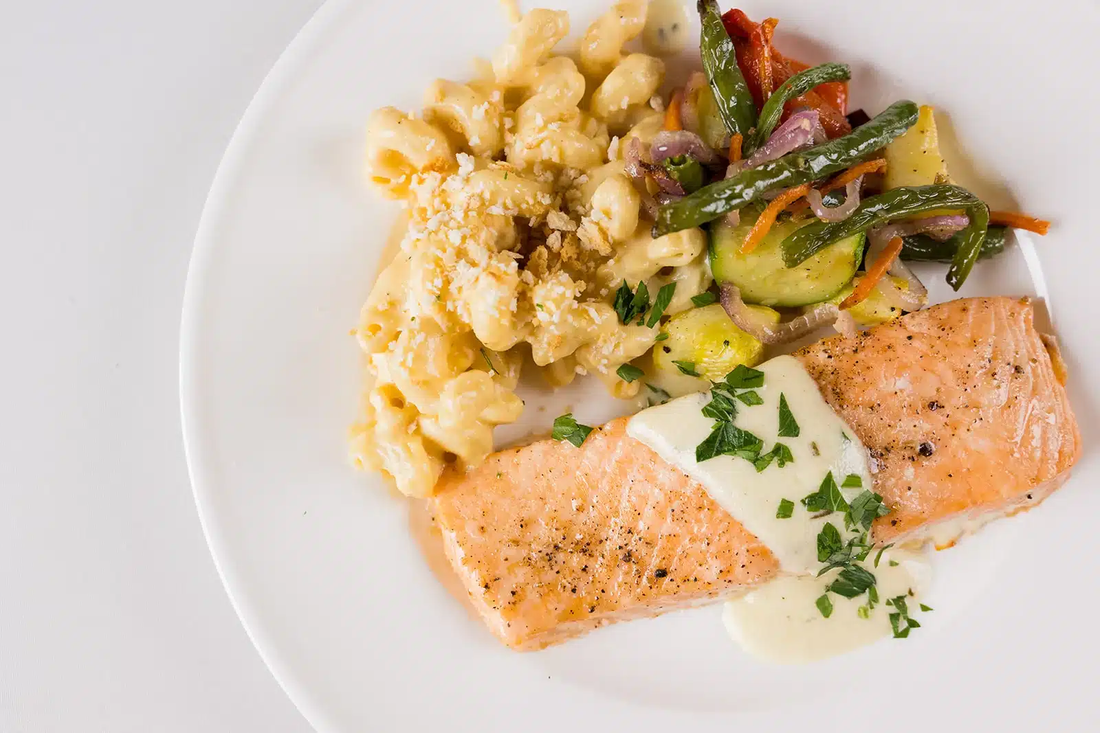 Chandelier Ballroom Catering, Salmon Plated Dinner Chandelier Ballroom Catering, Salmon Plated Dinner